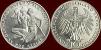  10 Mark 1972 G GERMANY - BRD -  1972 G, Karlsruhe “OLYMPIADE MÜNCHEN 19... 12.23 US$  +  37.26 US$ shipping