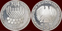  5 Mark 1974 F GERMANY - BRD -  1974 F, Stuttgart “Grundgesetz” vz / unz... 9.31 US$  +  37.26 US$ shipping