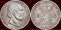 2 ½ Gulden 1853 Koninkrijk der Nederlanden NEDERLAND (NETHERLANDS, KINGDOM) - WILLEM III, 1849-1890 -   1853/2 ss