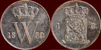 1 Cent 1860 Koninkrijk der Nederlanden NEDERLAND (NETHERLANDS, KINGDOM) - WILLEM III, 1849-1890 - ss  /  vz