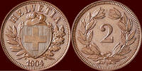 2 Rappen SWITSERLAND (SCHWEIZ) - CONFEDERATION - 1904 B, Bern -