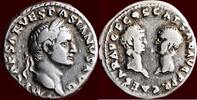 Roman Empire AR Denarius VESPASIANUS, TITUS & DOMITIANUS - Rome -