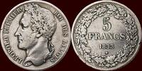5 Francs BELGIUM - KINGDOM - LEOPOLD I, 1831-1865 - -
