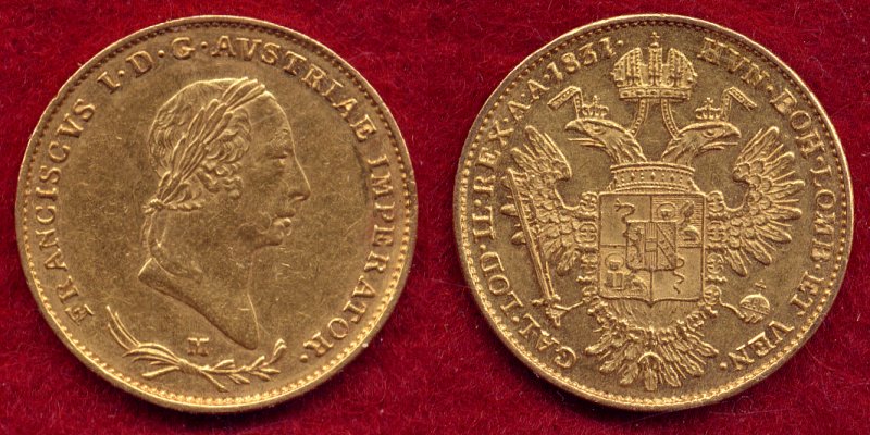 ÖSTERREICH 1/2 Sovrano 1831 M Franz I. (18061835) ssvz