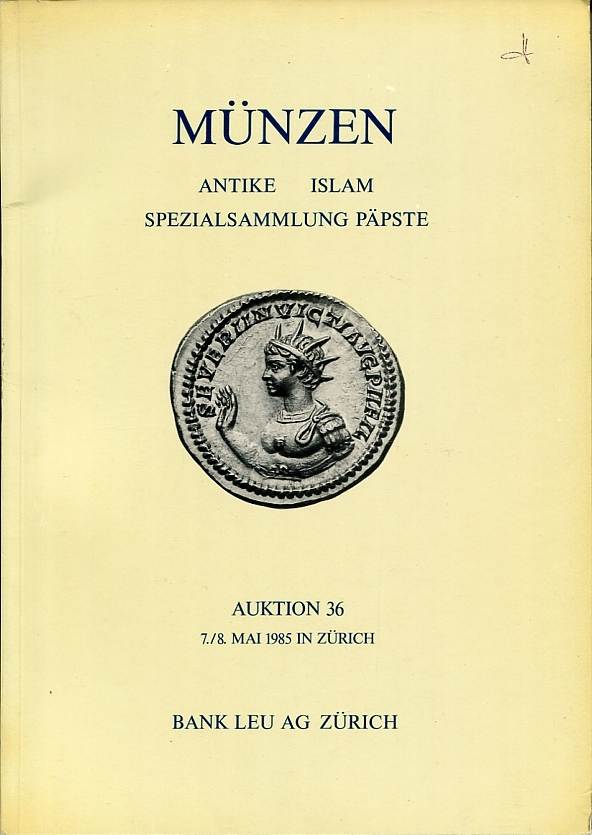 Auktionskatalog 36 1985 Bank Leu Zurich U A Antike Islam