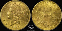 Gold 20 Dollars 1894 S (San Fransisco) Liberty Double Eagle  USA UNC
