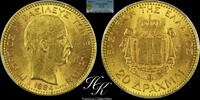 Greece 20 DRACHMAI 1884 Gold 20 Drachmai 1884 A (King George A ) PCGS MS... 997.21 US$  +  52.79 US$ shipping