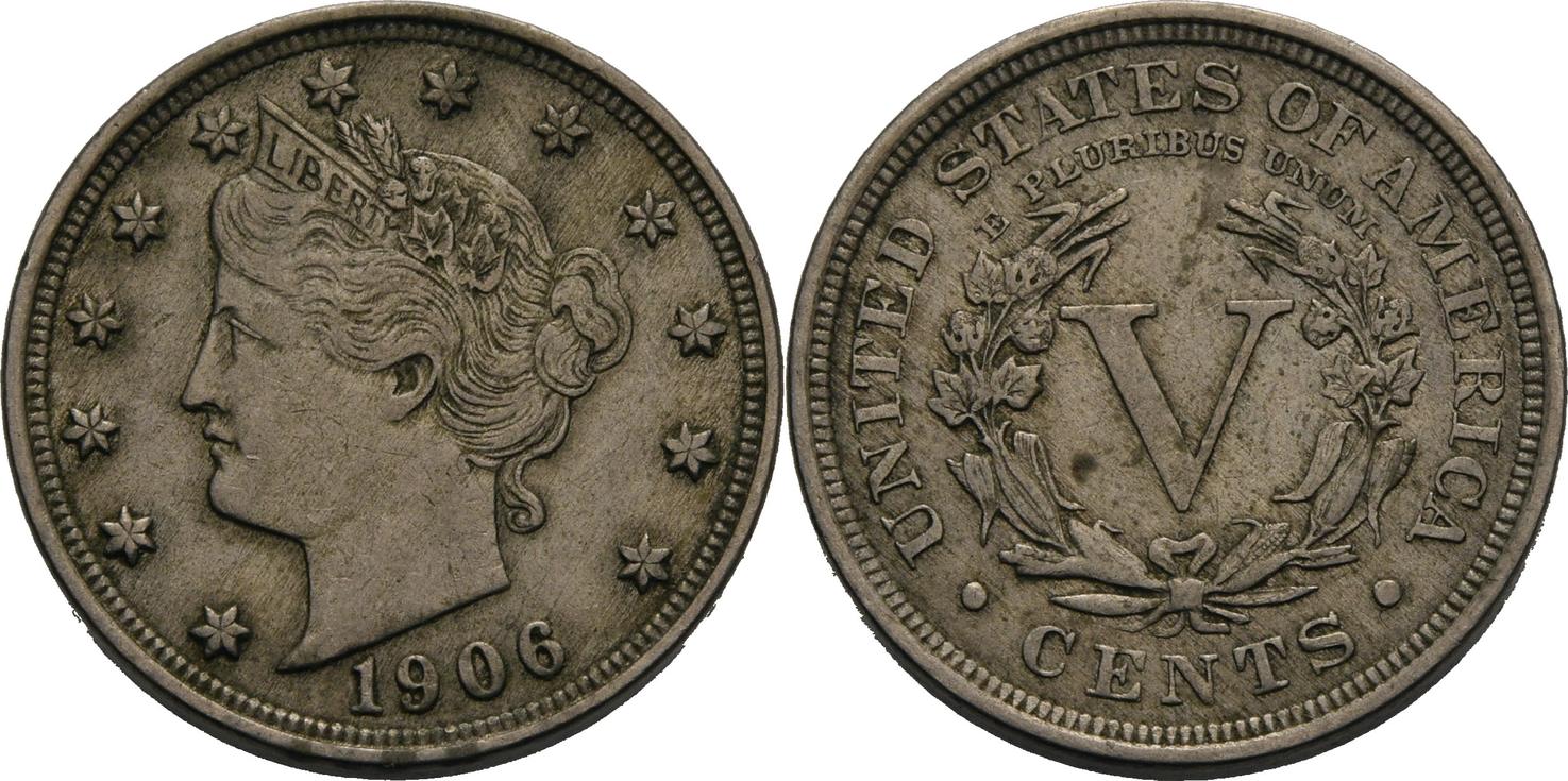 USA Five Cents 1906 Liberty