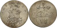 Sachsen-Eisenach 6 Pfennig Wilhelm Heinrich 1729-1741 -