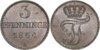 Mecklenburg-Schwerin 3 Pfennige Friedrich Franz II. 1842-1883 -