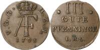 Mecklenburg-Strelitz 3 Gute Pfennig Adolf Friedrich IV. 1752-1794 -