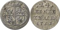 Sachsen-Kurlinie ab 1547 (Albertiner) 1/24 Taler (Groschen) Friedrich August II. 1733-1763 -