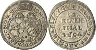 Sachsen-Kurlinie ab 1547 (Albertiner) 1/12 Taler (Doppelgroschen) Johann Georg IV. 1691-1694 -