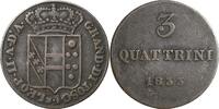 Italien-Florenz 3 Quattrini Leopold II. von Habsburg-Lothringen 1824-1859 -