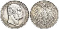 Sachsen-Altenburg 2 Mark 1901 Ernst 1853-1908 Randfehler, sehr sch&ouml;n 555.49 US$  +  34.72 US$ shipping