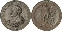Napoleon, Befreiungskriege und ihre Jubiläen Eisengussmedaille 1816 Geschwärzt, EF