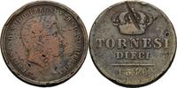 Italien-Neapel und Sizilien 10 Tornesi Ferdinand II. 1830-1859 -