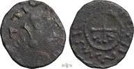 Merovingians AE triens contemporaine imitation, Metz (after), very rare, -