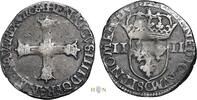 France 1/4 ecu | quarter ecu Henri IV or Bourbon (1589-1610), Nantes, -