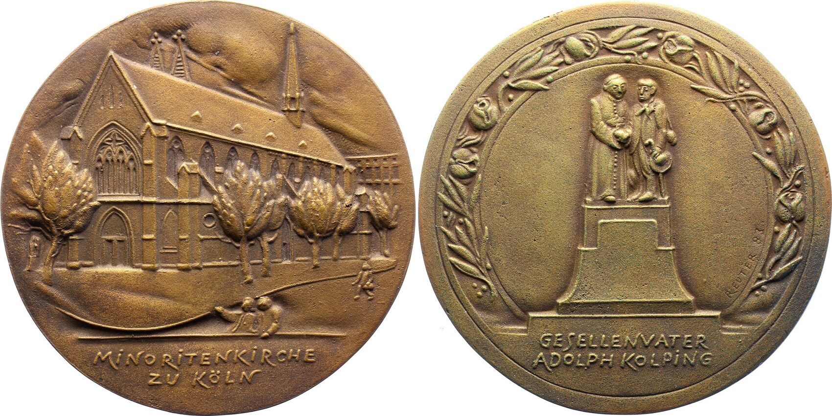 Kunstmedaillen Bronzegussmedaille 1983 Reuter Wolfgang Mit Pappkarton Gussfrisch MA Shops