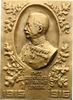 Erster Weltkrieg Einseitige Bronzeplakette Hajeck, August *1861, +1930, k.u.k. Feldmarschalleutnant, 1914 - 1915 Militärkommandant von Leitmeritz (Böhmen), 1915 - 1918 Mil -