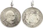Sachsen-Albertinische Linie versilberte Bronzemedaille Albert 1873-1902. -