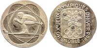 Silbermedaille 1968 Olympiade Olympische Winterspiele Grenoble 1968 Winzigste Kratzer, vorzüglich +