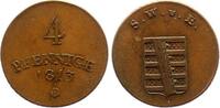 Sachsen-Weimar-Eisenach Cu 4 Pfennig Carl August 1775-1828. -