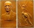 Judaica Bronzeplakette Bernheim, Julien *1884 Hattstatt, +1943 Auschwitz. -