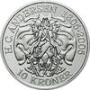 Denmark 10 kroner H. C. Andersen fairy tale coin: The Shadow, -