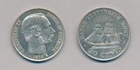 Danish West Indies 20 cents Christian IX, very beautiful coin, -