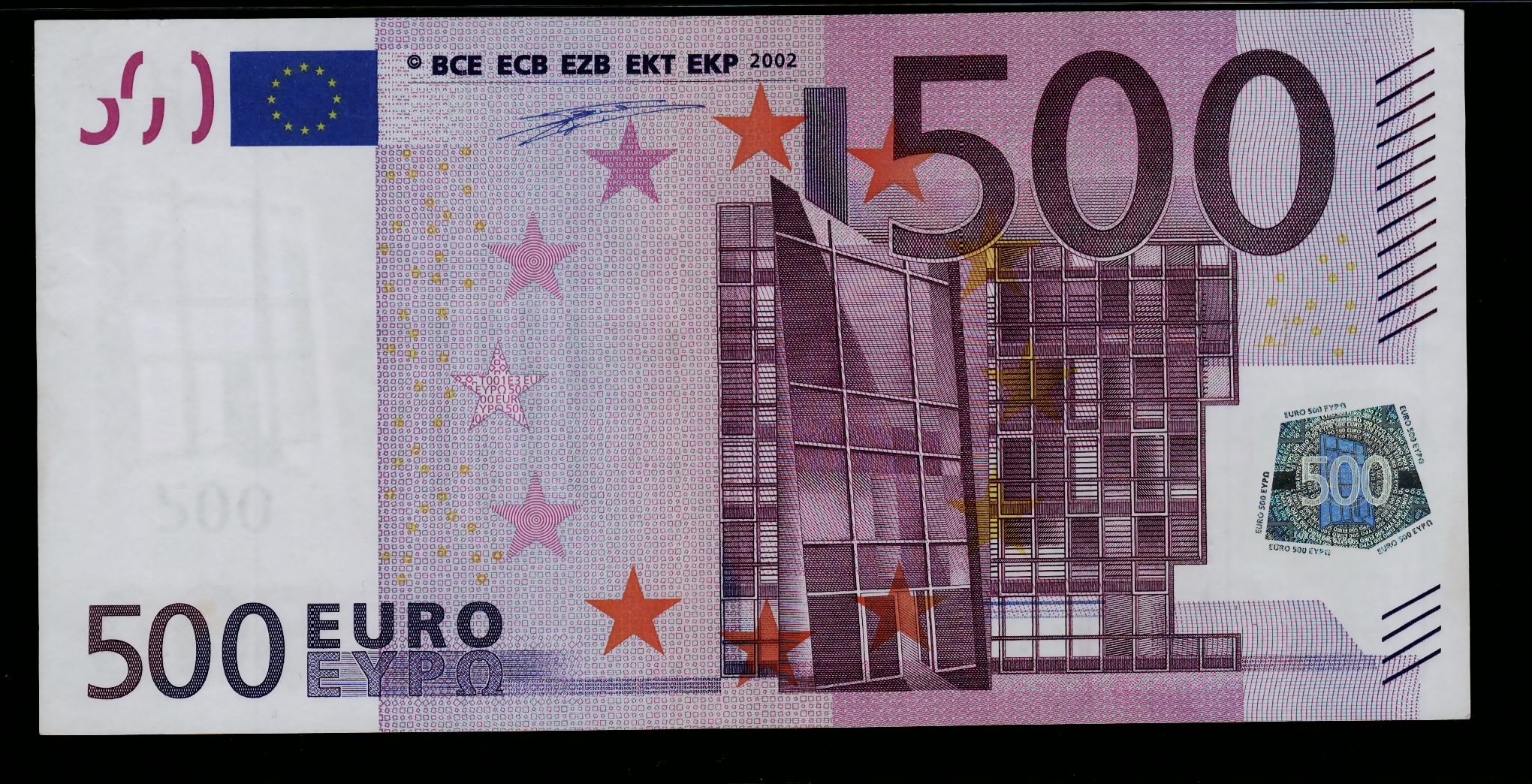 European Union 500 Euros 2002 Belgium. Duisenberg. Very Scarce in this  condition. Uncirculated