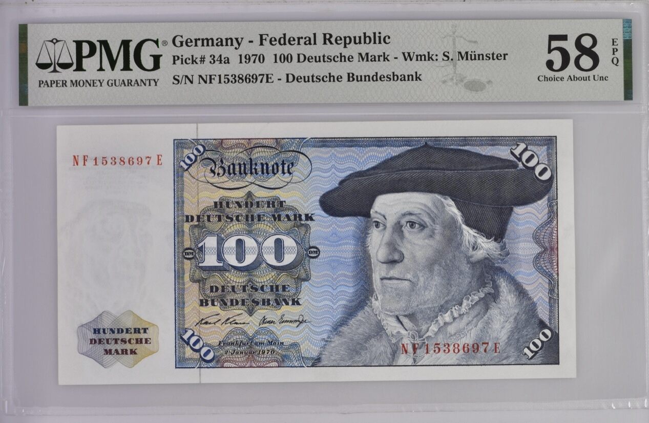 Germany Federal Republic 100 Deustche Mark 1970 PMG 58 EPQ | MA-Shops