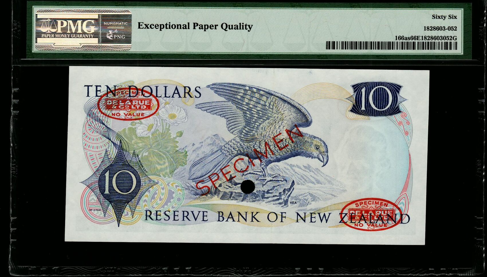 10 Dollars 1967 Reserve Bank of New Zealand. Specimen. PMG 66 EPQ