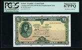 Ireland Replacement. Very Scarce. One Pound 1976 PCGS 67 PPQ.