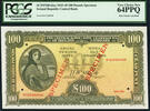 Ireland Republic 100 Pounds 1943 VERY SCARCE SPECIMEN!! PCGS 64 PPQ 2,212.16 US$  +  34.93 US$ shipping