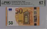 European Union Signature Draghi. 50 Euro 2017 PMG 67 EPQ