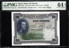 Spain 100 Pesetas 1925 PMG 64 EPQ 64.04 US$  +  29.11 US$ shipping