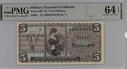 United States 5 Dollar MPC series 661 PMG 64 EPQ 413.32 US$  +  29.11 US$ shipping