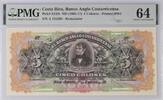 Costa Rica 5 Colones 1903-17 Remainder PMG 64 87.32 US$  +  29.11 US$ shipping