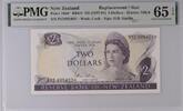 New Zealand 2 Dollars 1977-79 Replacement PMG 65 EPQ 139.72 US$  +  29.11 US$ shipping