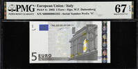 Italy 5 EUROS 2002 Extraordinarily low number. Very rare in this grade. ... 756.79 US$  +  34.93 US$ shipping