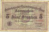 Luxembourg 5 Francs 1914,1918