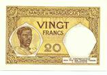 20 Francs 1937-1947 ND Banque de Madagascar