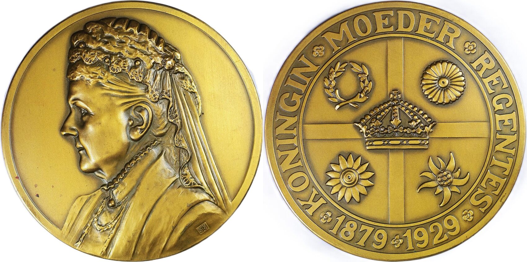 Medal 1929 Queen Emma – 50 Years in the Netherlands - Large Variant ...