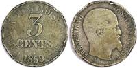 Danish West Indies 3 Cents 1859 F 17.46 US$  +  40.75 US$ shipping