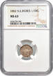 The Netherlands East Indies 1/10 gulden Nederlands Indië 1882 NGC MS 63 BU