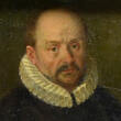 Germany  1612. Portrait of a man with two Gnadenpfennigs, likely Wilhelm Daser (1566-1639)