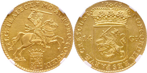 The Netherlands Gouden rijder Utrecht 1763 NGC MS 61 Vrijwel BU