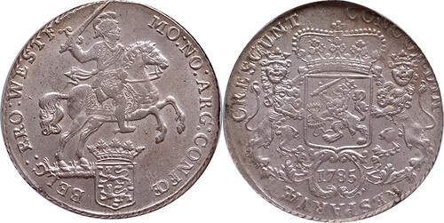 The Netherlands Zilveren rijder of dukaton West-Friesland 1785 NGC MS 63 BU